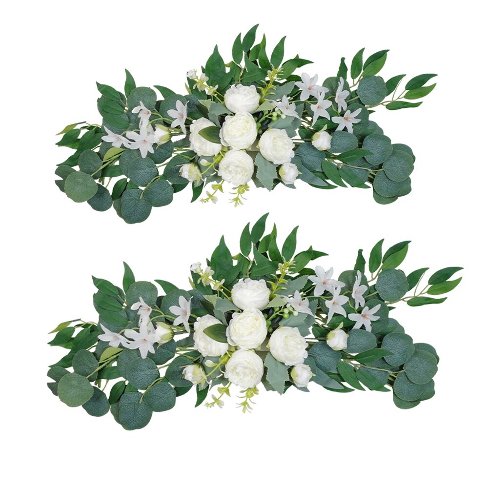Eucalyptus Preserved - ดอกไม้ปลอมสำหรับงานแต่งงานแบบโบฮีเมียนสีแดงกุหลาบยูคาลิปตัสพวงมาลัยประดับตกแต่งบ้านงานแต่งงานป้ายต้อนรับ