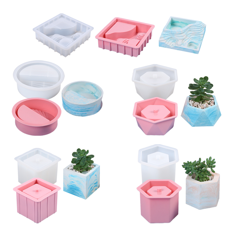 Florist Supply Vases - แม่พิมพ์ซิลิโคนสำหรับกระถางต้นไม้อวบน้ำกระถางดอกไม้แม่พิมพ์ทำจากดินซีเมนต์ทำจากยิปซั่มการตกแต่งบ้านหล่อสบู่งานฝีมือ