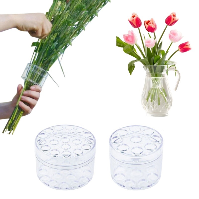 Florist Supply Bulk - เกลียวผู้ถือ Stem ทนทาน CLEAR ดอกไม้ DIY
