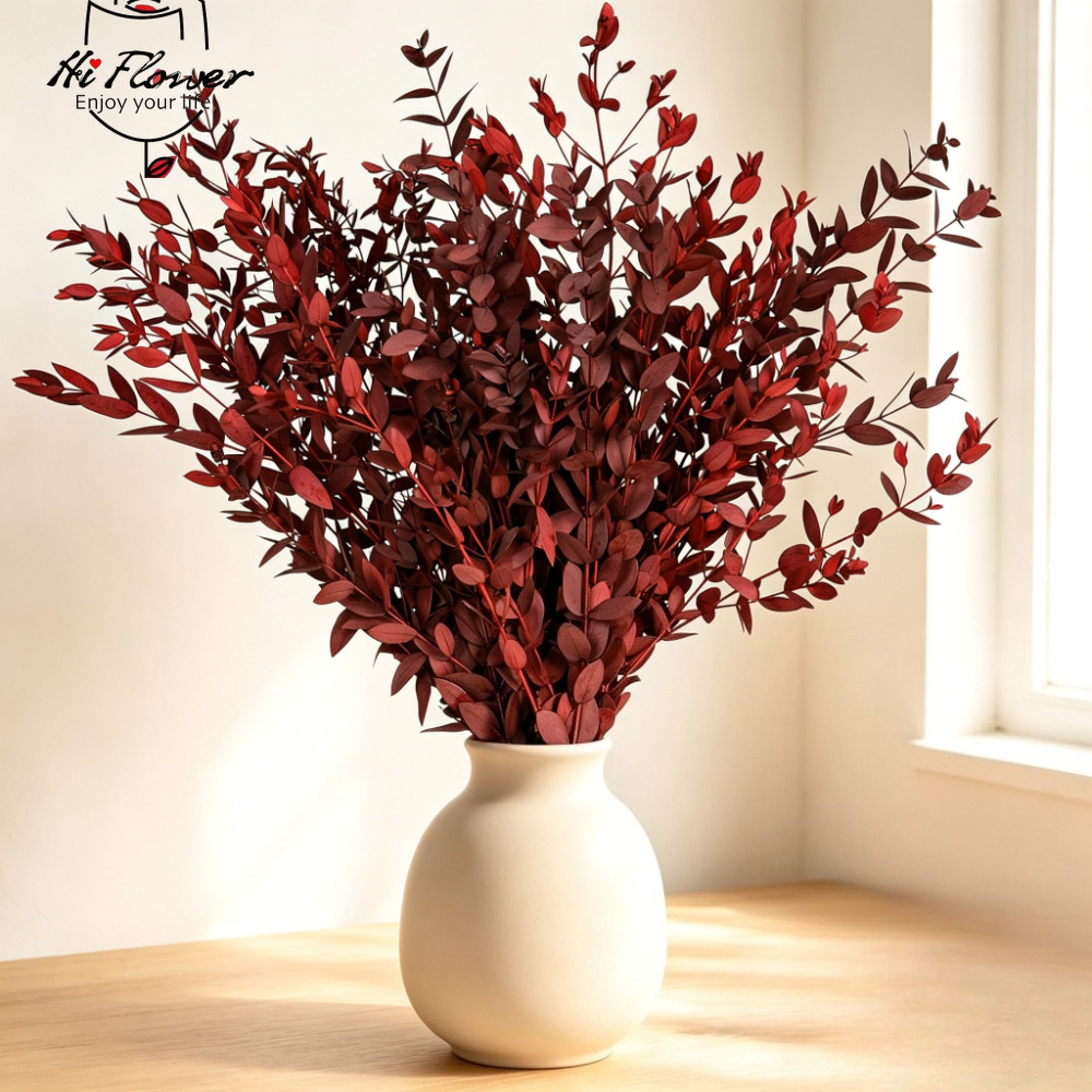 Florist Supply Vases - ดอกไม้แห้งธรรมชาติ ช่อดอกยูคาลิปตัส สำหรับตกแต่งแจกันสไตล์โบโฮ ตกแต่งบ้าน ห้องน้ำ DIY