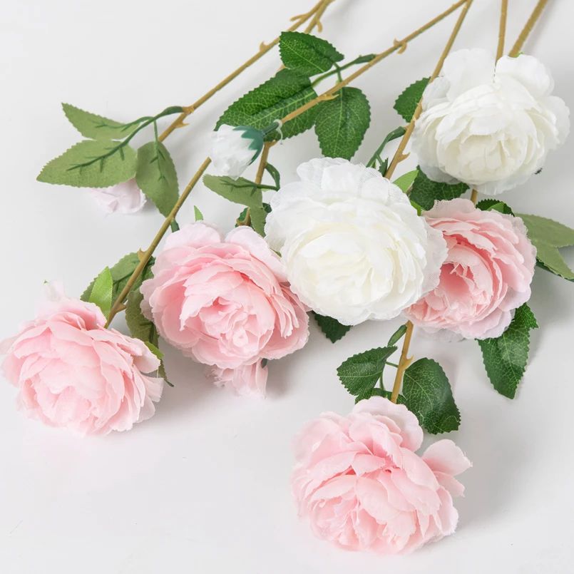 Florist Supply Bulk - ช่อดอกกุหลาบปลอมก้านยาว 5/10 ชิ้น ของตกแต่งบ้าน อุปกรณ์เสริมวันวาเลนไทน์ ดอกไม้ปลอมสำหรับถ่ายรูป
