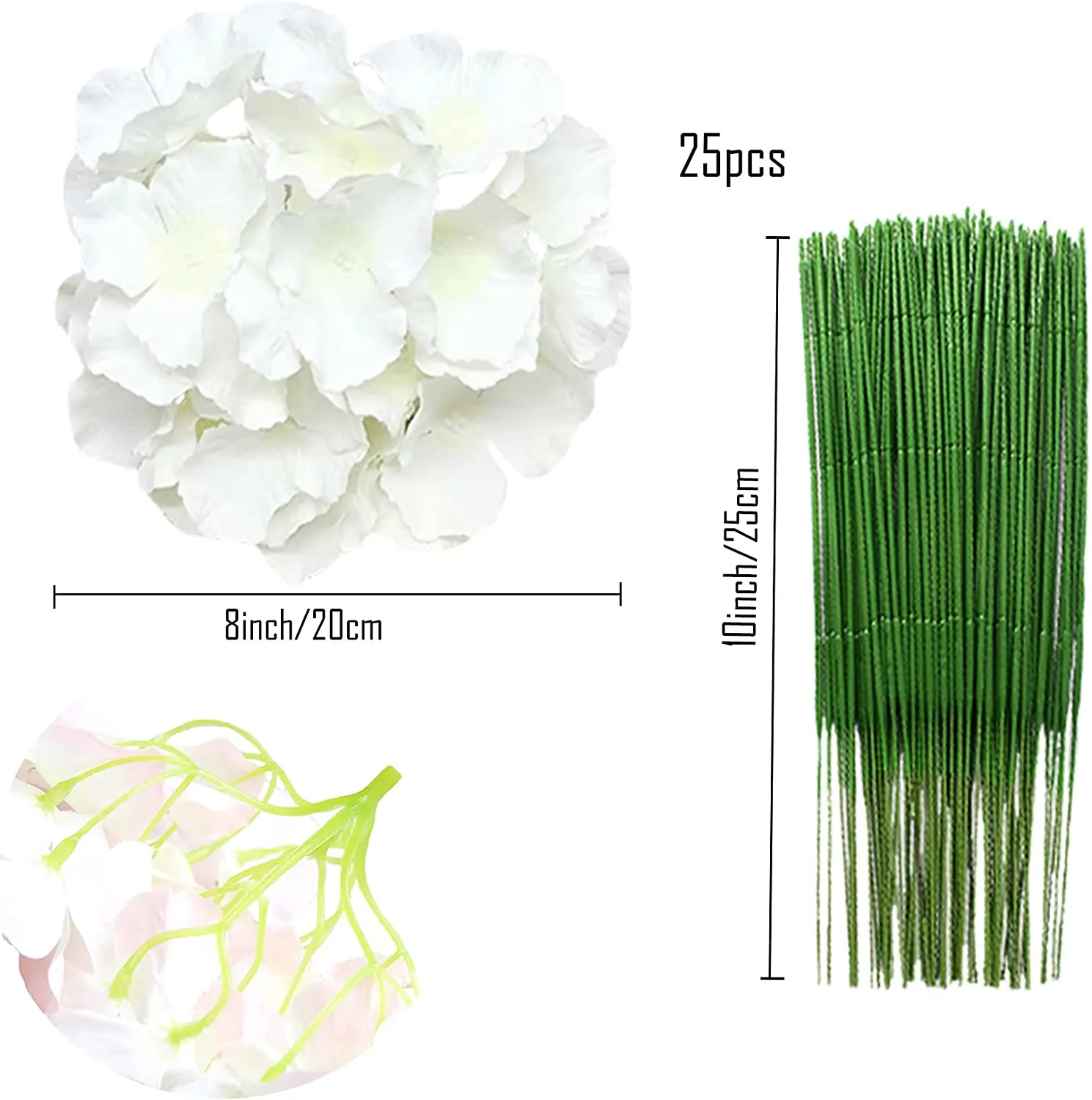 ดอกไฮเดรนเยียผ้าไหมขนาด 8 นิ้ว - Florist Supply Bulk บทวิจารณ์และราคา