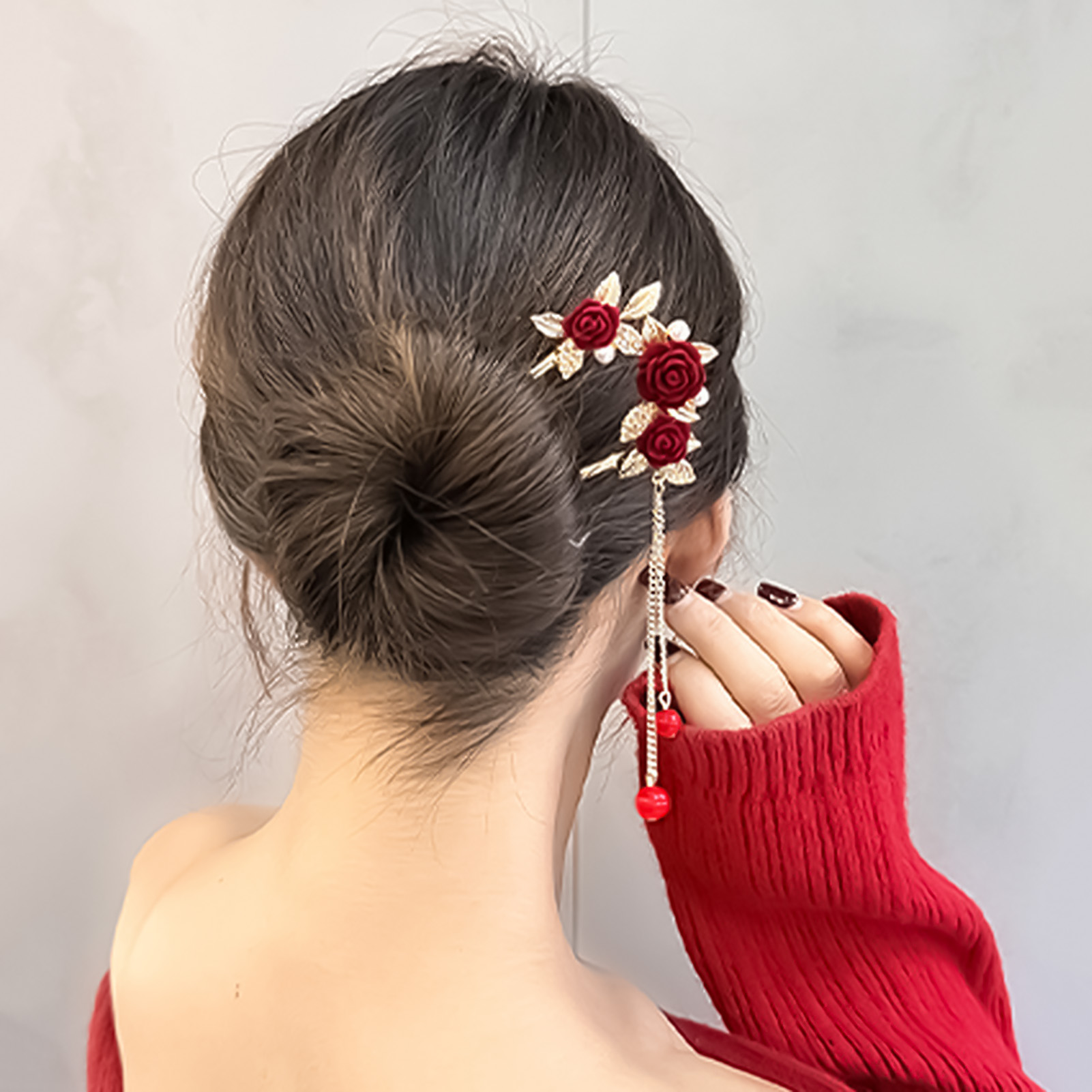 กิ๊บติดผมรูปดอกกุหลาบสไตล์จีนส - Supply Florist บทวิจารณ์และราคา